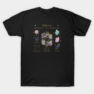 Crystal Zodiac Pisces Collage T-Shirt